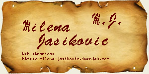 Milena Jasiković vizit kartica